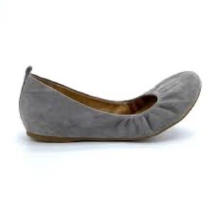 J. Crew Anya Ballet Covered Wedge Flats 7.5 Soft Gray Suede Round Toe Grey Comfy